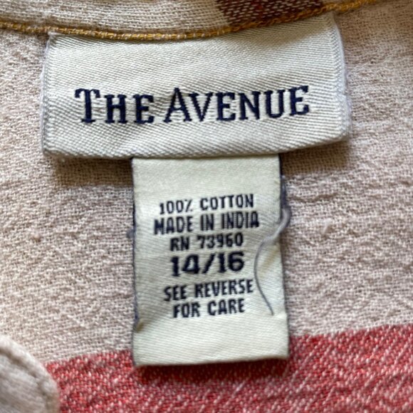 Vintage Button Up Plaid Blouse Lightweight Womens Shirt Size 14 16 - Picture 7 of 7